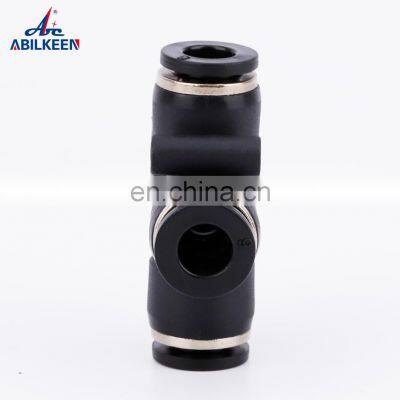 Durable PZA Series 4mm to 16mm Plastic Four Way Quick Joint Push In Tube Hose Pipe Pneumatic Cross Type Fitting
