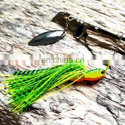 Free sample 16g Silicone skirt spinnerbait blades saltwater lead jig head  fishing lure jigging spinner rubber jig buzz bait