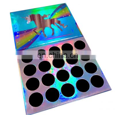 Unicorn round empty eyeshadow palette packaging colorful palette eyeshadow