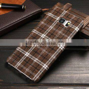 2016 New British Plaid Style Back Cover for Samsung Galaxy S6 Edge Plus, the Soft Cloth for Samsung Galaxy S6 Edge Plus Case