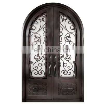 arched top grill designs double glass entry wrought iron door