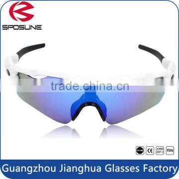 High quality pc frame blue mirror anti scratch men women's outdoor running sports sunglasses