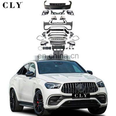 CLY Front Car Bumpers For 2020+ Mercedes GLE W167 C167 Upgrade GLE63 AMG 1:1 Body kits Car Grilles Rear Car Diffuser Tips