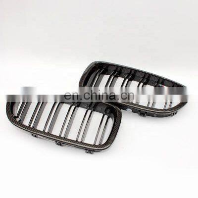 Carbon Fiber F10 Double Slat Line Car Front Mesh Grillr For BMW 5series M5 Kindly Grill 2010-2017 photo-3