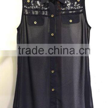 casual elegant lace chiffon blouse
