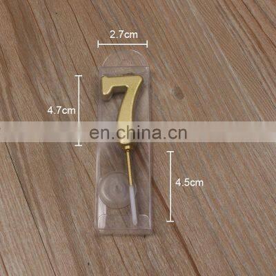 Hot Sale 0~9 Golden Digital Candle Creative Smokeless Birthday Candle for Cake Decoration Paraffin Wax Numbers Birthday Candle