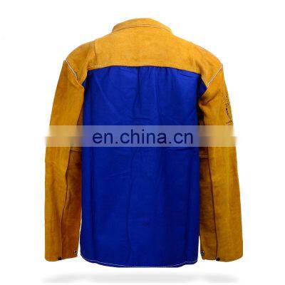Leather Welding Aprons Welding Flame Retardant Clothing FR Cow Split Leather Welding Jackets photo-2