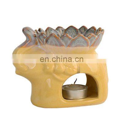 Wax Melt Burners Creative Thai Elephant Candle Aromatherapy Essential Oil Burner Ceramic Tealight Candle Holder Incense Burner