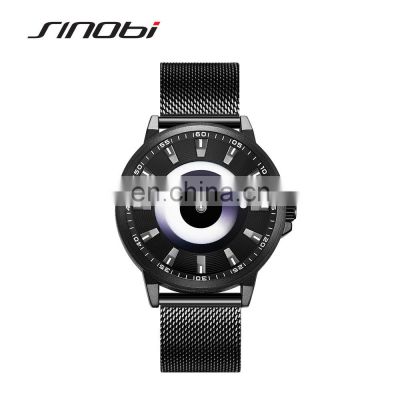 SINOBI Brand Watch Men S9820G Cool Man Watch In Quartz Creative Whirlpool Dial Original Design Watches