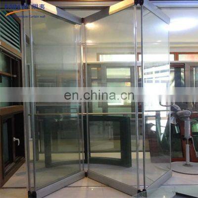 French design aluminum frame double tempered glass bi folding door