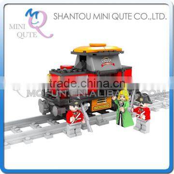 Mini Qute DIY classical train rail track Transport vehicle action figure plastic building block model educational toy NO.25415