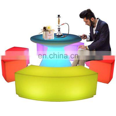 coffee shop led furniture hookah lounge illuminated outdoor beach led furniture table and chair sofa set