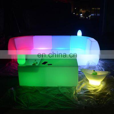 Waterproof Hard Plastic Tables Luxury Nightclub Party Bar Lighting up Led Sectional Sofas photo-5