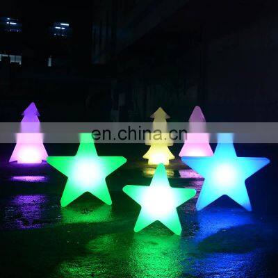 Christmas led ice sculpture light/illuminate outdoor Christmas tree room light decor five-pointed star led lights for decoration