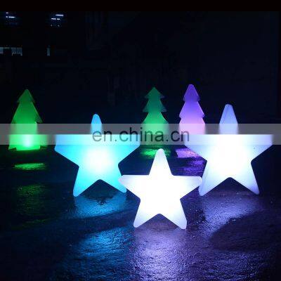 Christmas tree giant outdoor commercial light /Holiday outdoor led lights decoration PE plastic led tree star snow lighting lamp