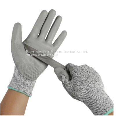 Anti Cut Gloves Grey PU Level 5 Cut Resistant Gloves photo-2
