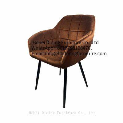 Dining Furniture Modern Elegant Dining Chairs Nordic Colourful Dining Chair With Metal Legs Velvet Dining Chairs photo-2