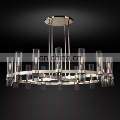 Modern RAVELLE ROUND CHANDELIER glass blown led ceiling light for living room bedroom hotel