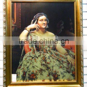 N578 Ingres Glass Paiting, Portrait Photo Wall Hanging Glass Painting, Interior Home Decor Glass Paiting