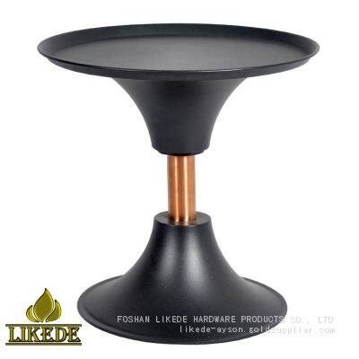 Modern Metal Black Cast Iron and Aluminium Alloy Coffee Tea Table Featuring Steel Legs