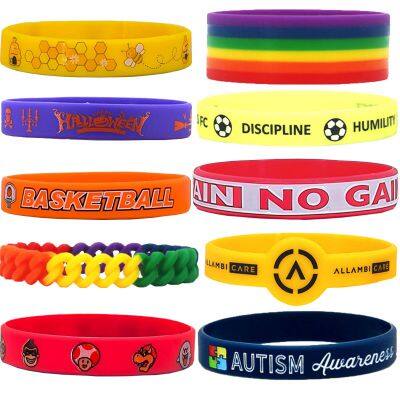 High Quality Customized Glow in Dark Silicone Wristbands for Promotional Events and Fitness Activities