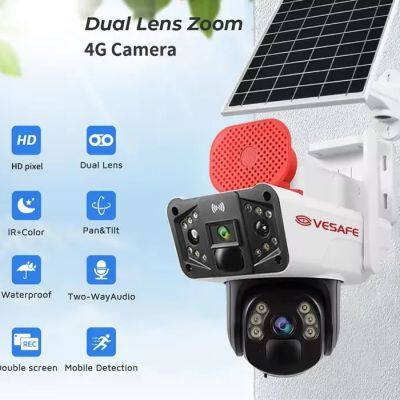 Solar Camera With Sounder WIFI 4G 6MP PTZ Wireless Video Camera Loud Sounder Theft Scare Off photo-3