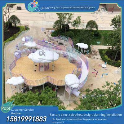 Большая наружная горка Country Garden, комбинированная игрушка горки и качелей для детей детского сада, игровой инвентарь для жилых районов