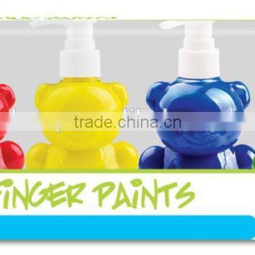 4 colors bear suit finger painting