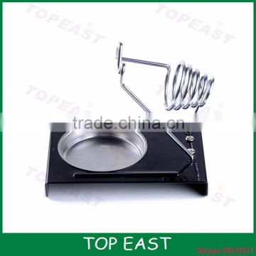 Solder Soldering Iron Metallic Metal Stand Holder & Heavy Duty Black Base (Silver color Holder)