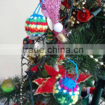 Christmas knitted Ball ornament Handmade