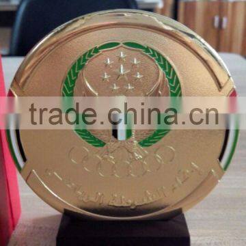 Big Size UAE Metal Medal Plate With Metal Base