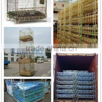 Warehouse Storage Steel Collapsible Wire Mesh Box