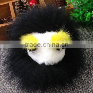 New Arrival Bag Phone Carkey Ornaments Monster Style Real Racoon Fur Leather Key Rings photo-3