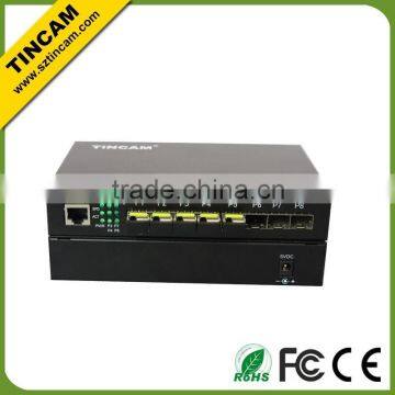 Gigabit fiber switch with one fiber port eight Rj45 port chassis