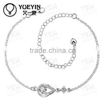 Adjustable 2015 new arrvial charm foot jewelry chain anklet with stone