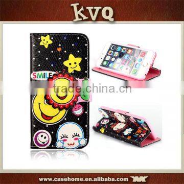 Color printing Cute flip leather wallet case for LG G7 leather case