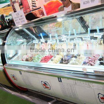 Gelato display showcase/ice cream showcase freezer/Italian ice cream showcase