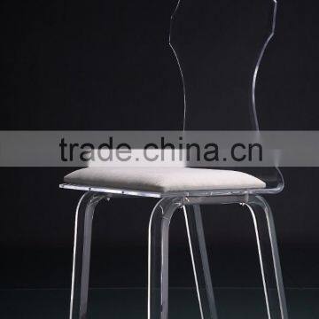 glass acrylic modern chair with spongy cushion