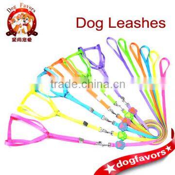 Quality Nylon Dog Leash and Dog Harness All in One, Fluorescent colors