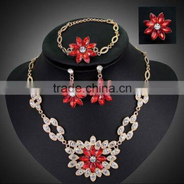 Women Bridal Wedding Jewelry Sets Charm Crystal Flower Pendant Jewelry Sets Shininy Bijoux Femme 2016 photo-5