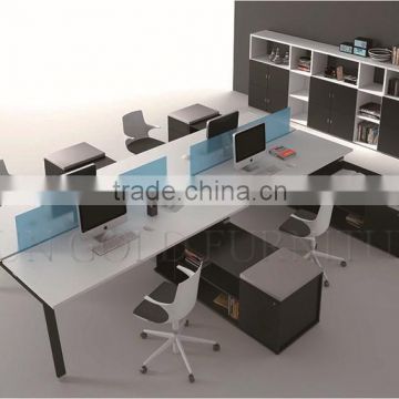 New design 4 seats cubicle high quality modern white partition (SZ-WS115)