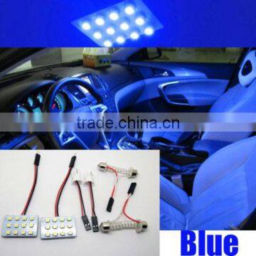 2X Bright LED Blue Map Dome light interior Bulbs 12SMD Panel Xenon HID Lamp LC-1