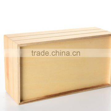 Wooden Wine Gift Box for Double Bottles Unfinished photo-3