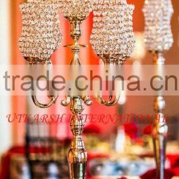 Wedding crystal candelabra/Wedding crystal ball candelabra/Wedding centrepiece/Wedding crystal hurricane candelabra