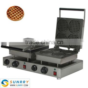 Commercial double head circle waffle toaster for baking 4 pcs circle waffle per time (SUNRRY SY-WM59B)