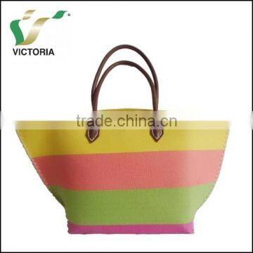 Paper Woven Fabric Straw Beach Bag Big Tote Bag