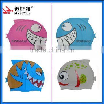 Wholesale waterproof shark swimming caps