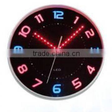 Round black LED decorative digital wall clock, wall clocks wholesale