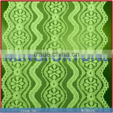 dongguan wholesale fabric china jacquard elastic fabric/stretch lace fabric dark green