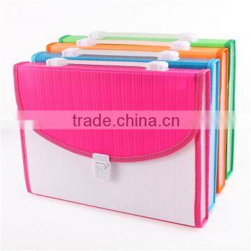 Stationery office use A4/FC Colorful transparent plastic wallet PP folding plastic wallet